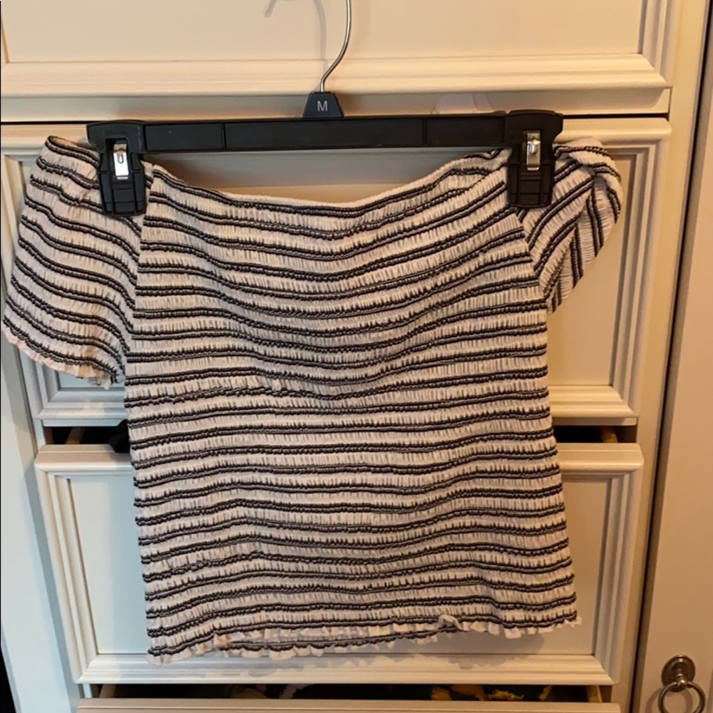 ribbed off the shoulder shirt